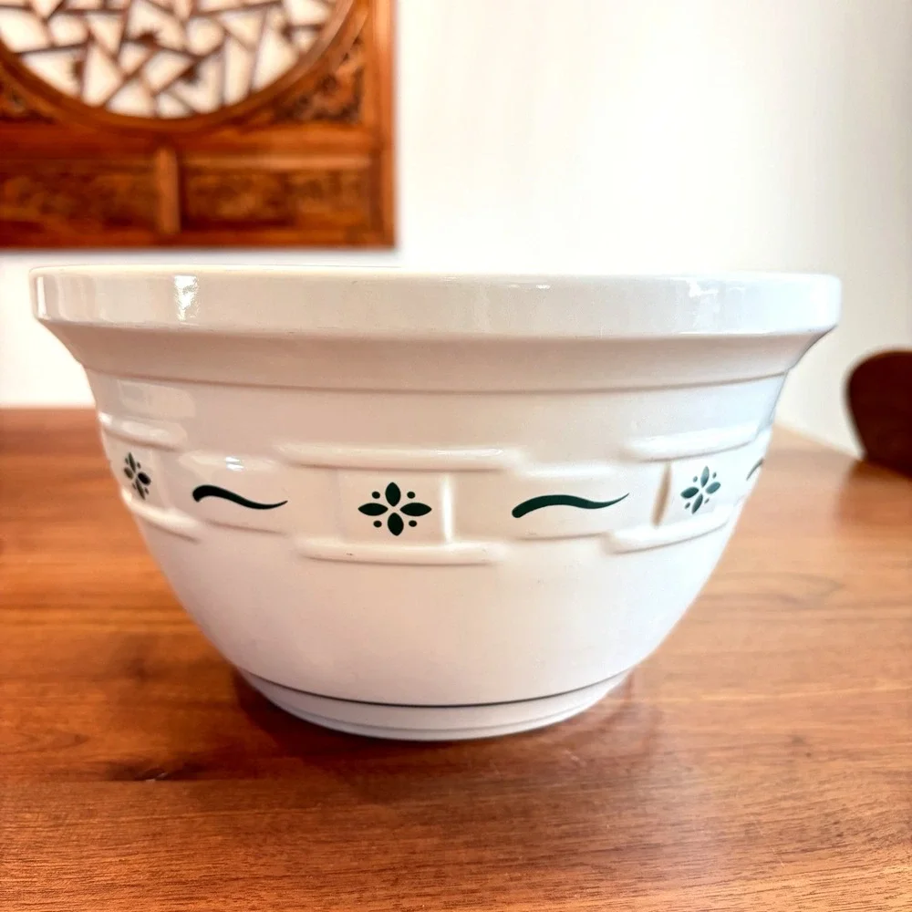 Longaberger Pottery Green Woven Traditions Large 10